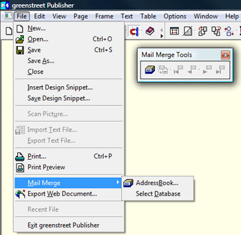 Greenstreet Publisher Mail Merge