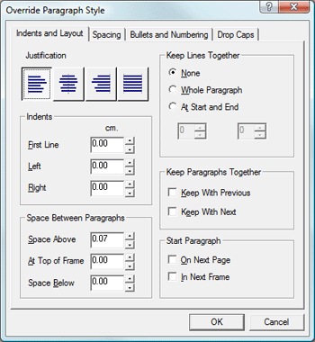 Greenstreet Publisher Paragraph Styles